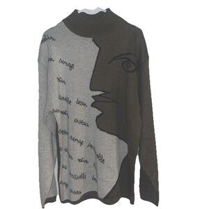 Artsy Sweater Oversized Women’s Sz M Art To Wear Vintage Made In Hong Kong